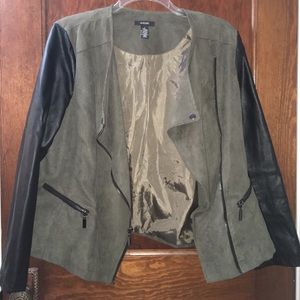 Alfani Faux Suede Leather Moto Jacket